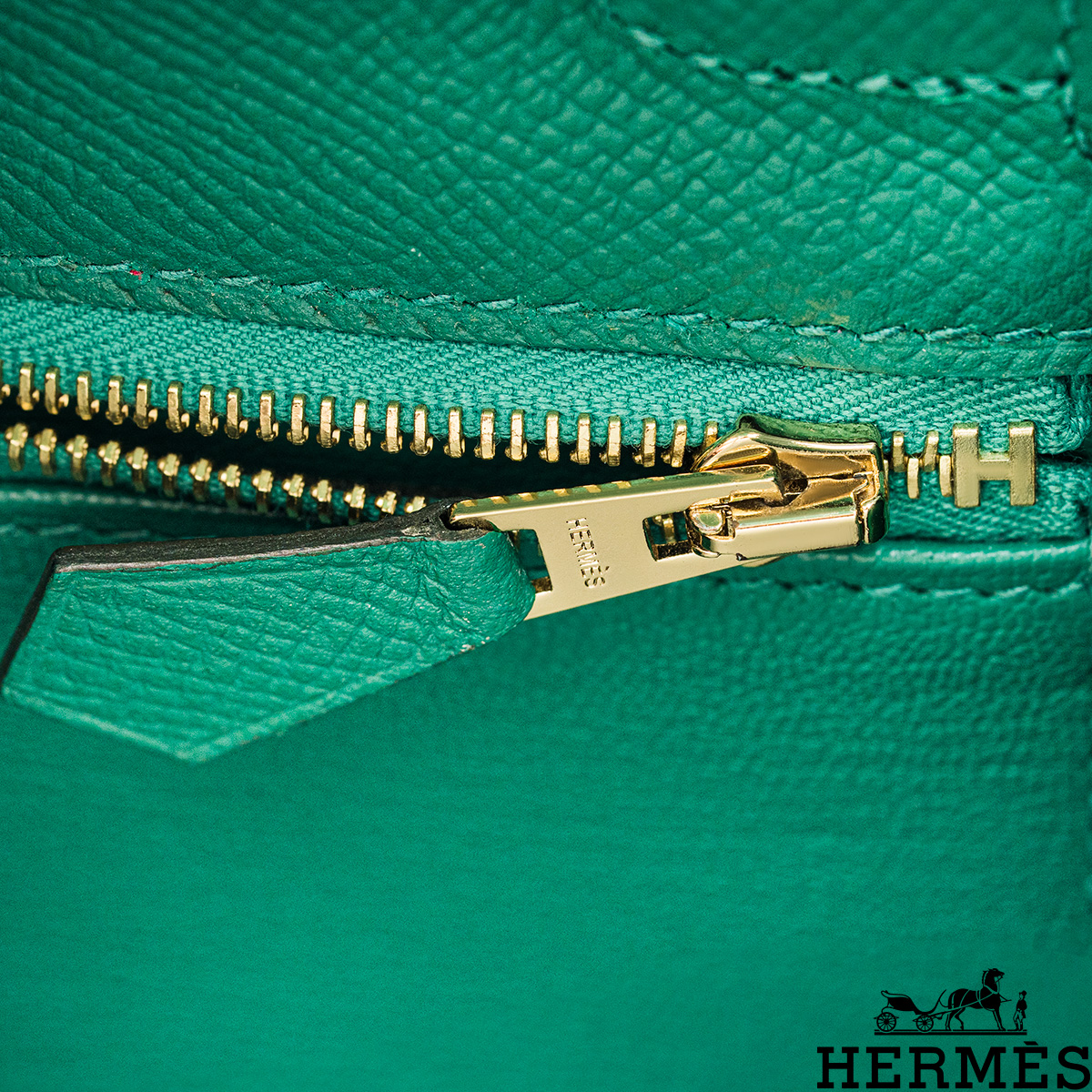 HERMES Epsom Kelly Sellier 25 Vert De Gris 786846